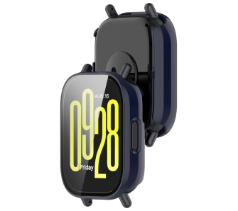 Nakładka na tarczę Bizon ze szkłem do Xiaomi Redmi Watch 5 Lite Niebieski