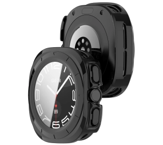 Nakładka na tarczę Bizon ze szkłem do Galaxy Watch Ultra 47mm Czarny