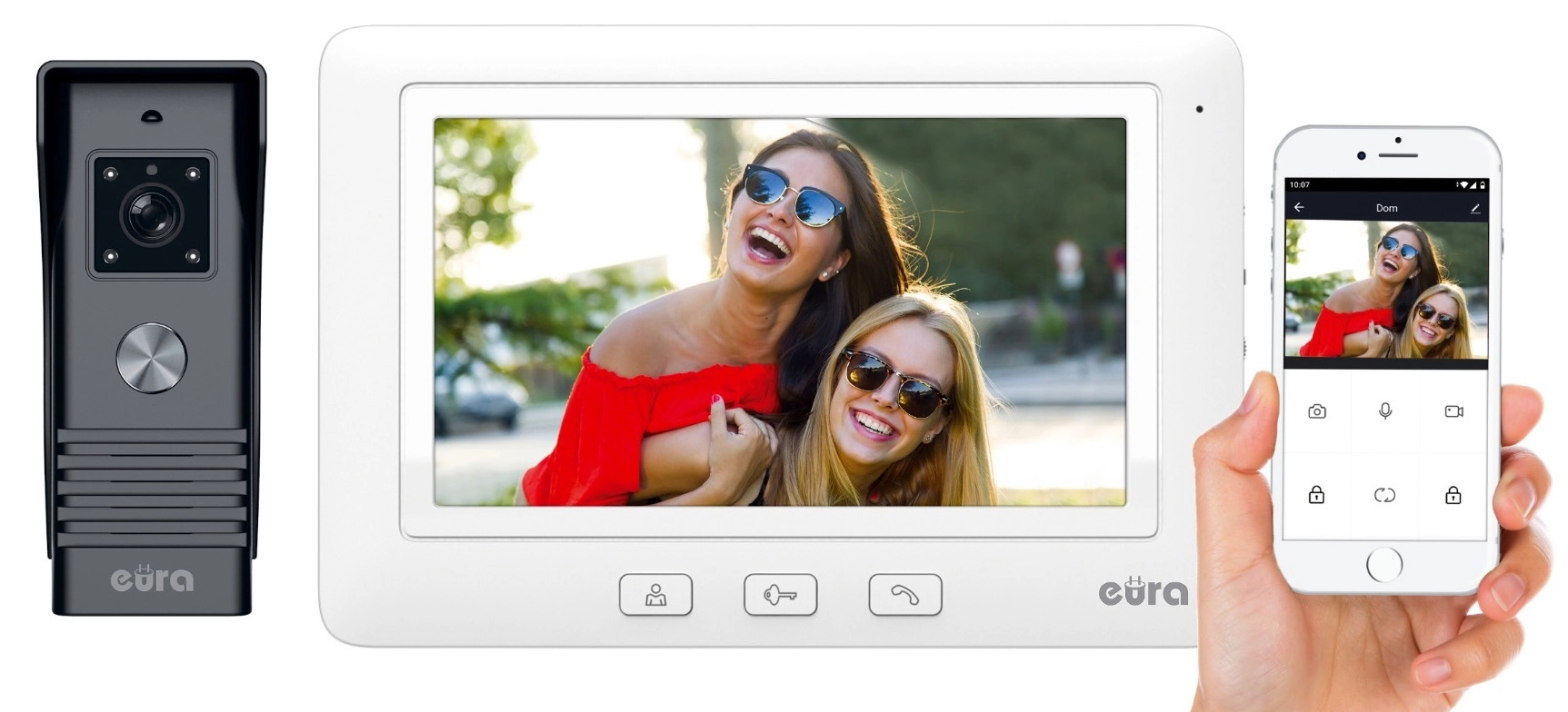 Wideodomofon Eura-Tech Eura VDP-45A3-TY Alpha+ Biały
