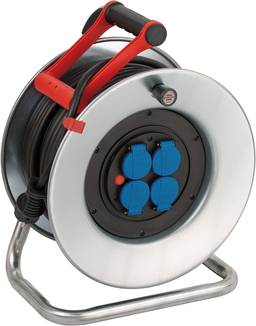 Przedłużacz bębnowy Brennenstuhl Garant S IP44 / 4 gniazda 50m Blacha stalowa Srebrny