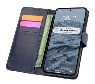 Bizon z klapką Pocket do Galaxy A56 5G Granatowy
