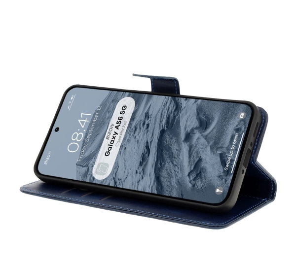 Bizon z klapką Pocket do Galaxy A56 5G Granatowy