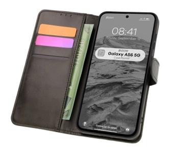 Etui Bizon z klapką Pocket do Galaxy A56 5G Czarny