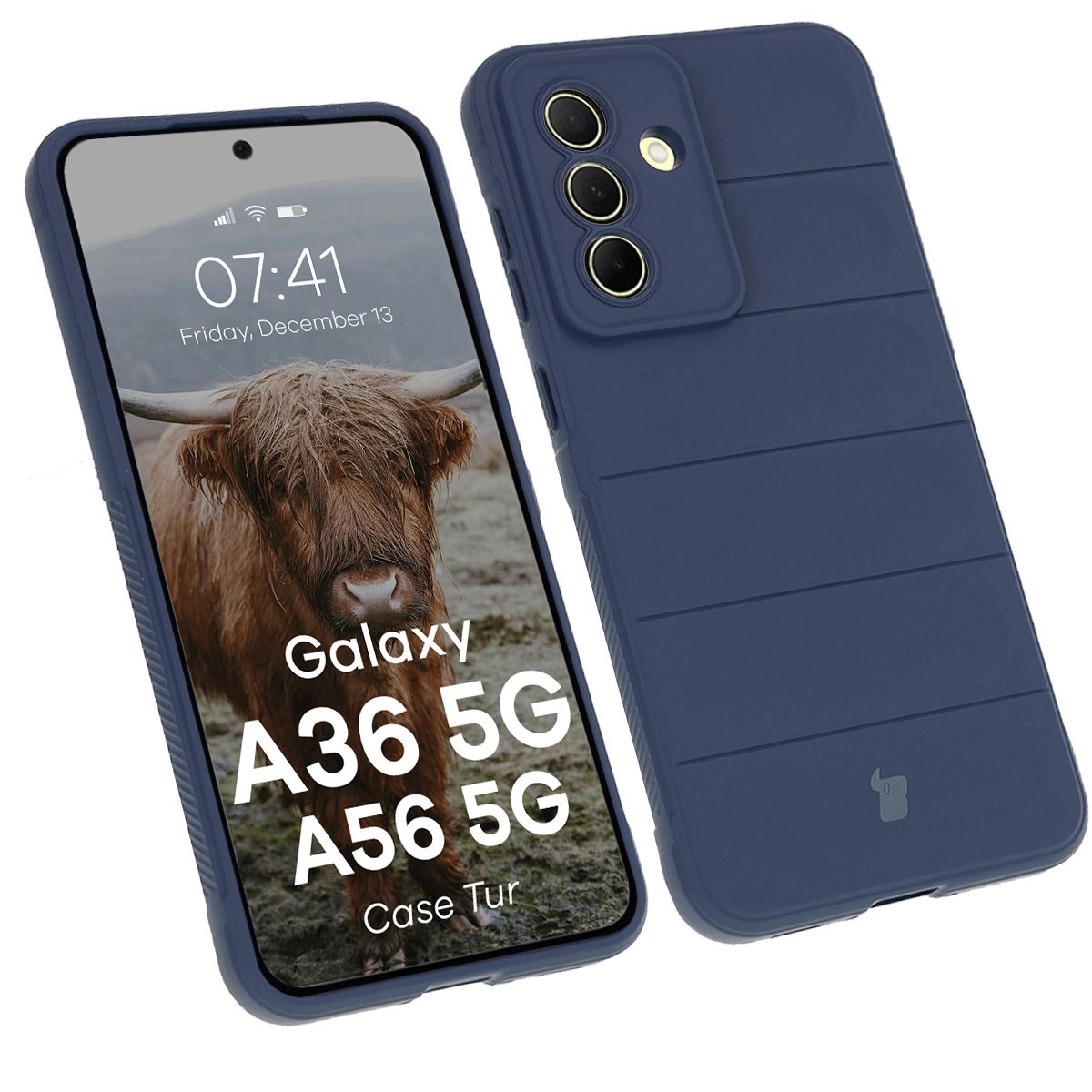Etui Bizon Tur do Galaxy A36 5G / Galaxy A56 5G Granatowy