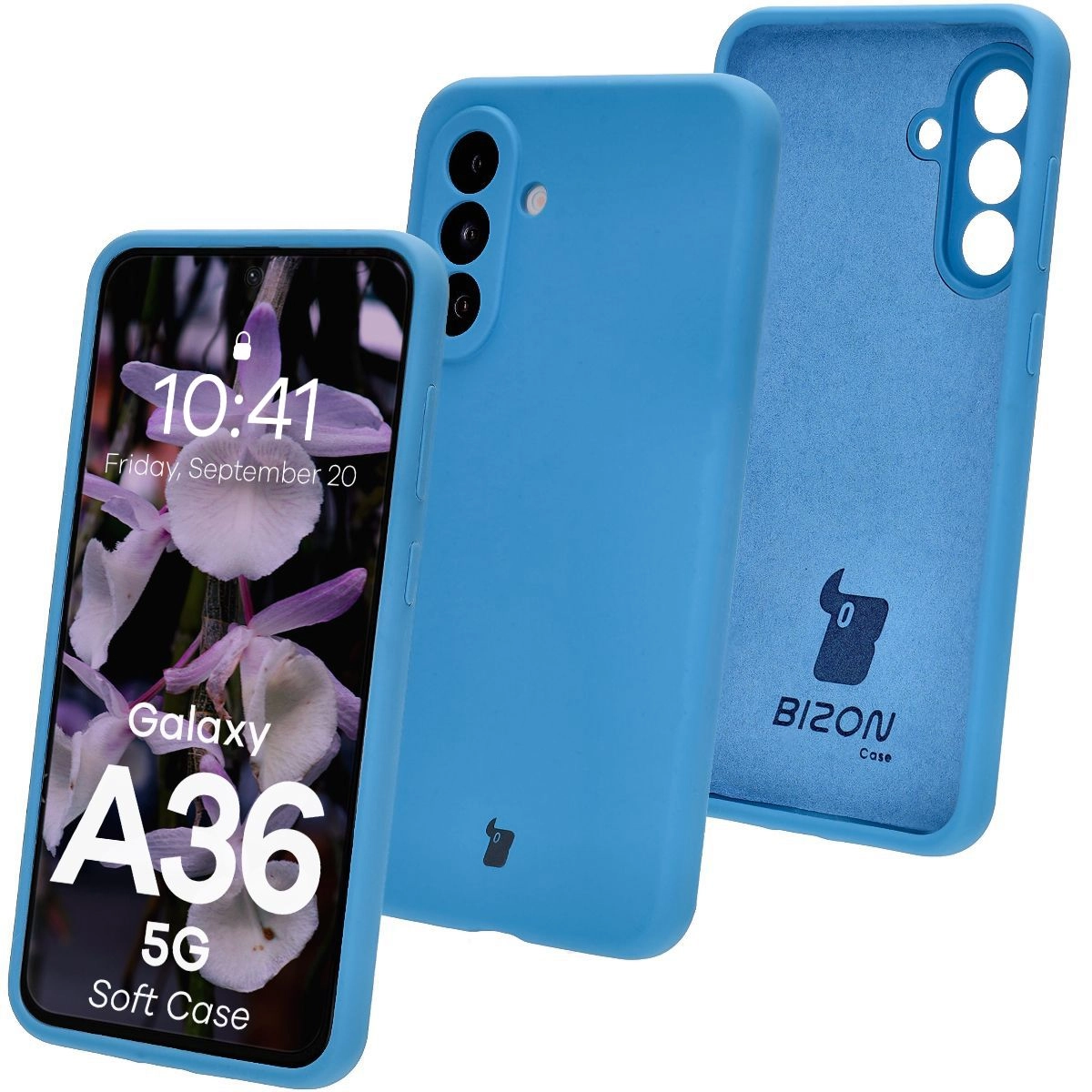 Etui Bizon Silikonowe Soft do Galaxy A36 5G Niebieski