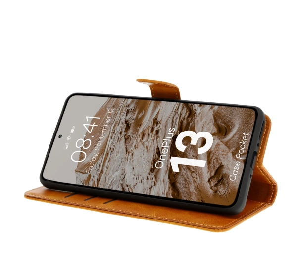 Bizon z klapką Pocket do OnePlus 13 Brązowy