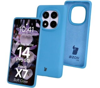 Bizon Silikonowe Soft do Xiaomi Redmi Note 14 Pro 5G/Poco X7 Niebieski