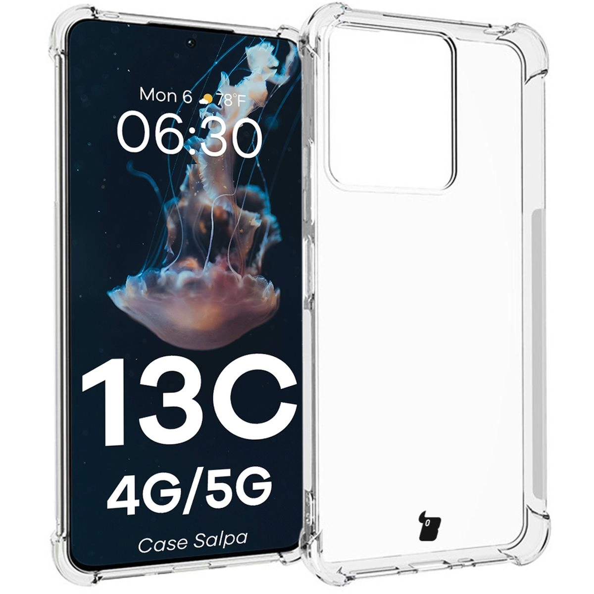 Etui Bizon Elastyczne Salpa do Xiaomi Redmi 13C 4G/5G Przezroczysty