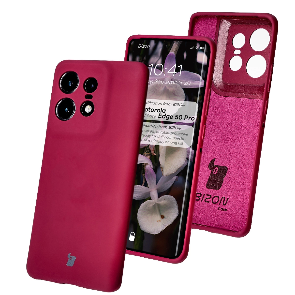 Etui Bizon Silikonowe Soft do Motorola Edge 50 Pro Ciemno-fioletowy