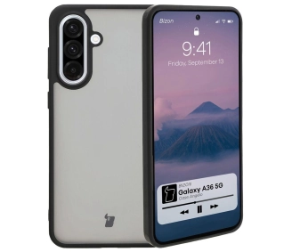 Bizon Angelo do Galaxy A36 5G Przydymione z czarną ramką