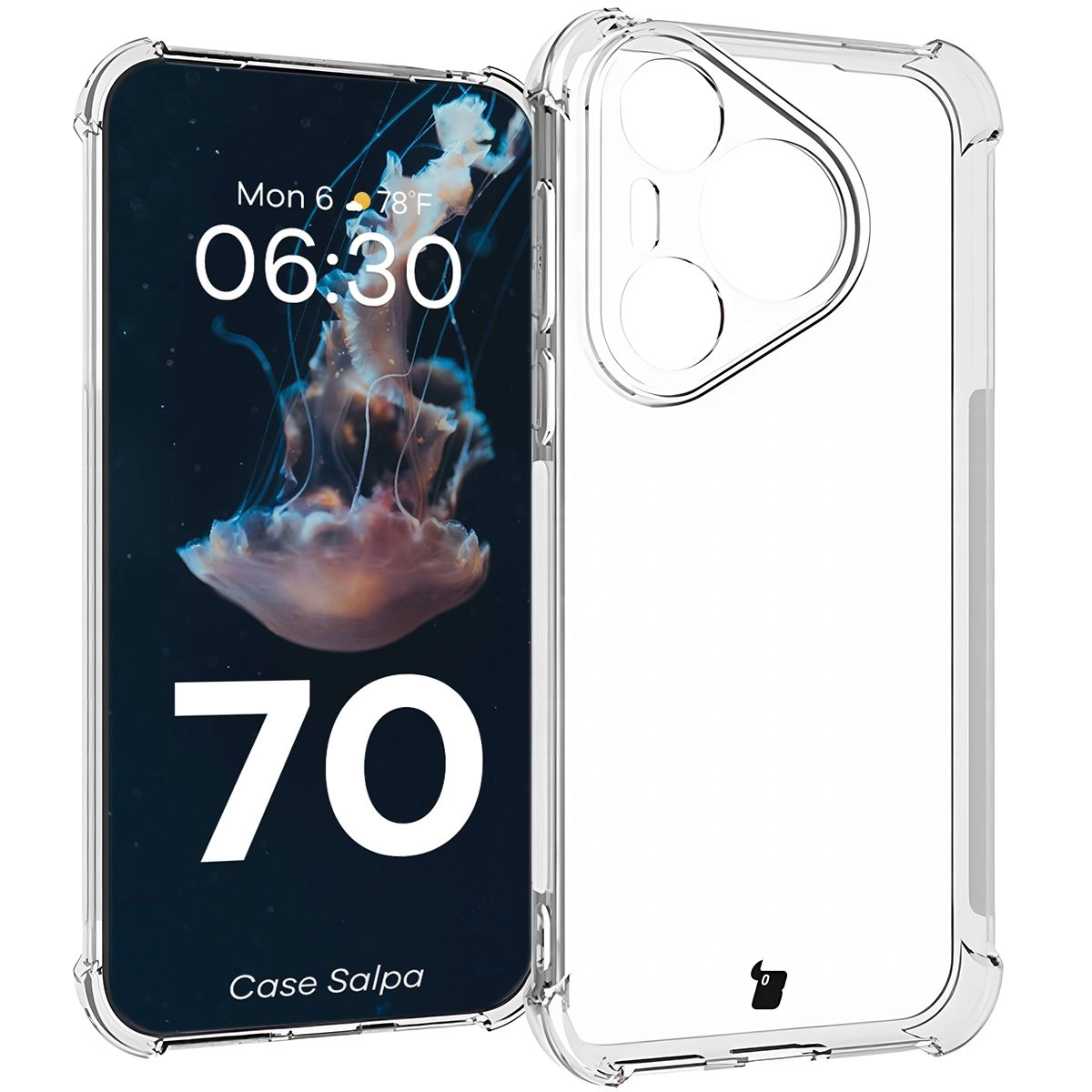 Etui Bizon Elastyczne Salpa do Huawei Pura 70 Przezroczysty
