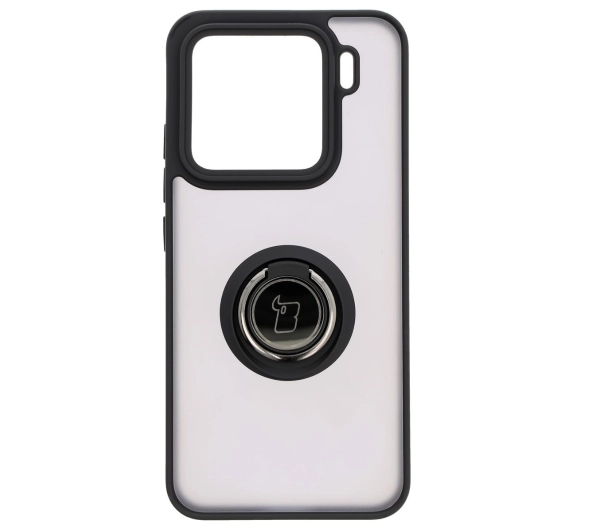 Bizon z uchwytem na palec Hybrid Ring do Xiaomi 15 Przydymione z czarną ramką