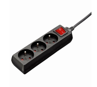 Listwa Hama 44223702 Standard 3 gniazda 1,5m Czarny