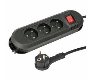 Hama P2223752 Comfort 3 gniazda 1,5m Czarny