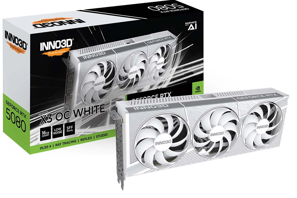 Karta graficzna Inno3D GeForce RTX 5080 X3 OC White 16GB GDDR7 256bit DLSS 4