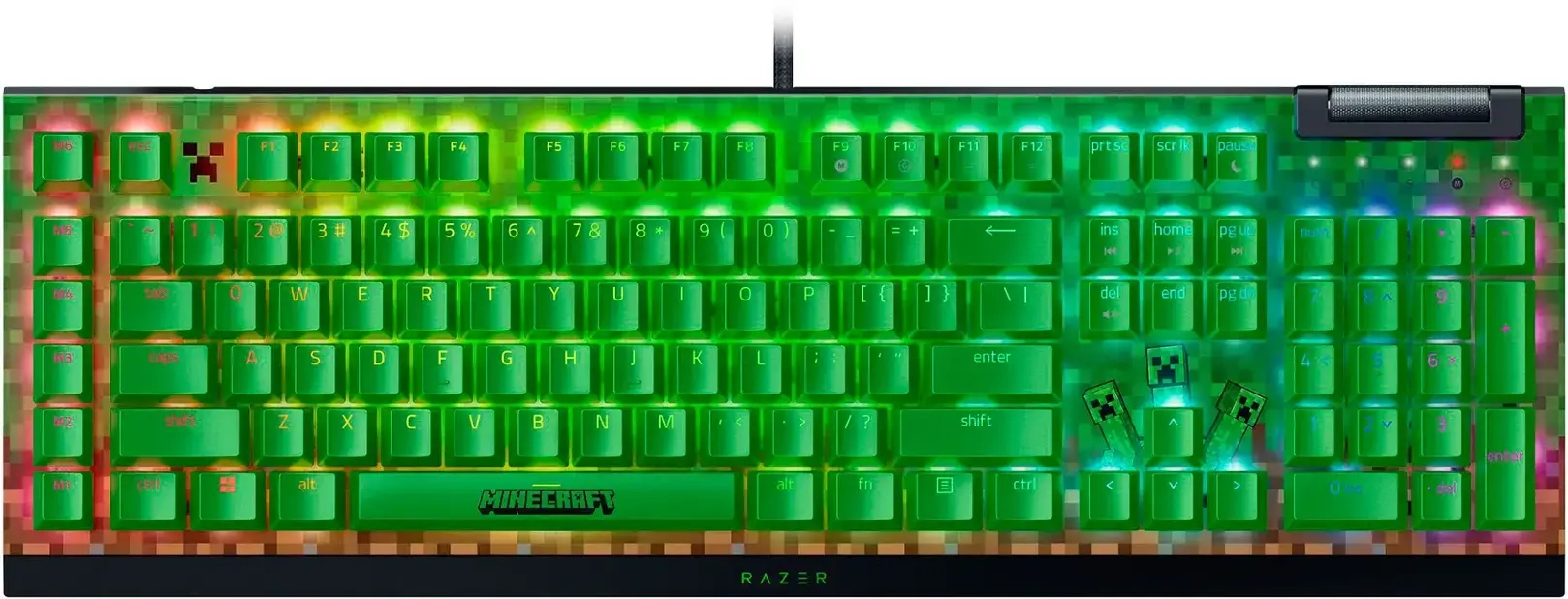 Klawiatura mechaniczna Razer BlackWidow V4 X Minecraft Edition Zielony