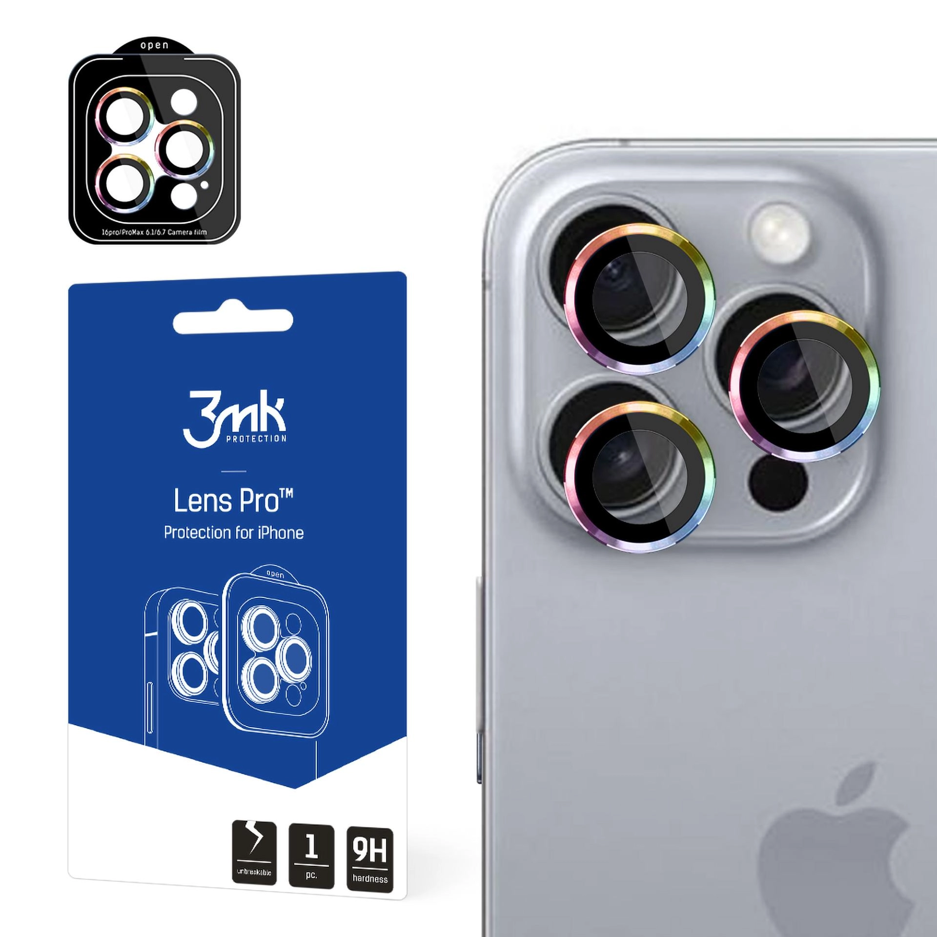 Szkło hartowane 3mk Lens Protection Pro do iPhone 16 Pro / Pro Max