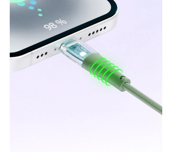 QUALO USB-C do Lightning 1,5m 2,4A Zielony