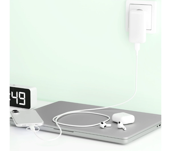QUALO 3w1 USB-C do USB/microUSB/Lightning 1,5m 3A Biały