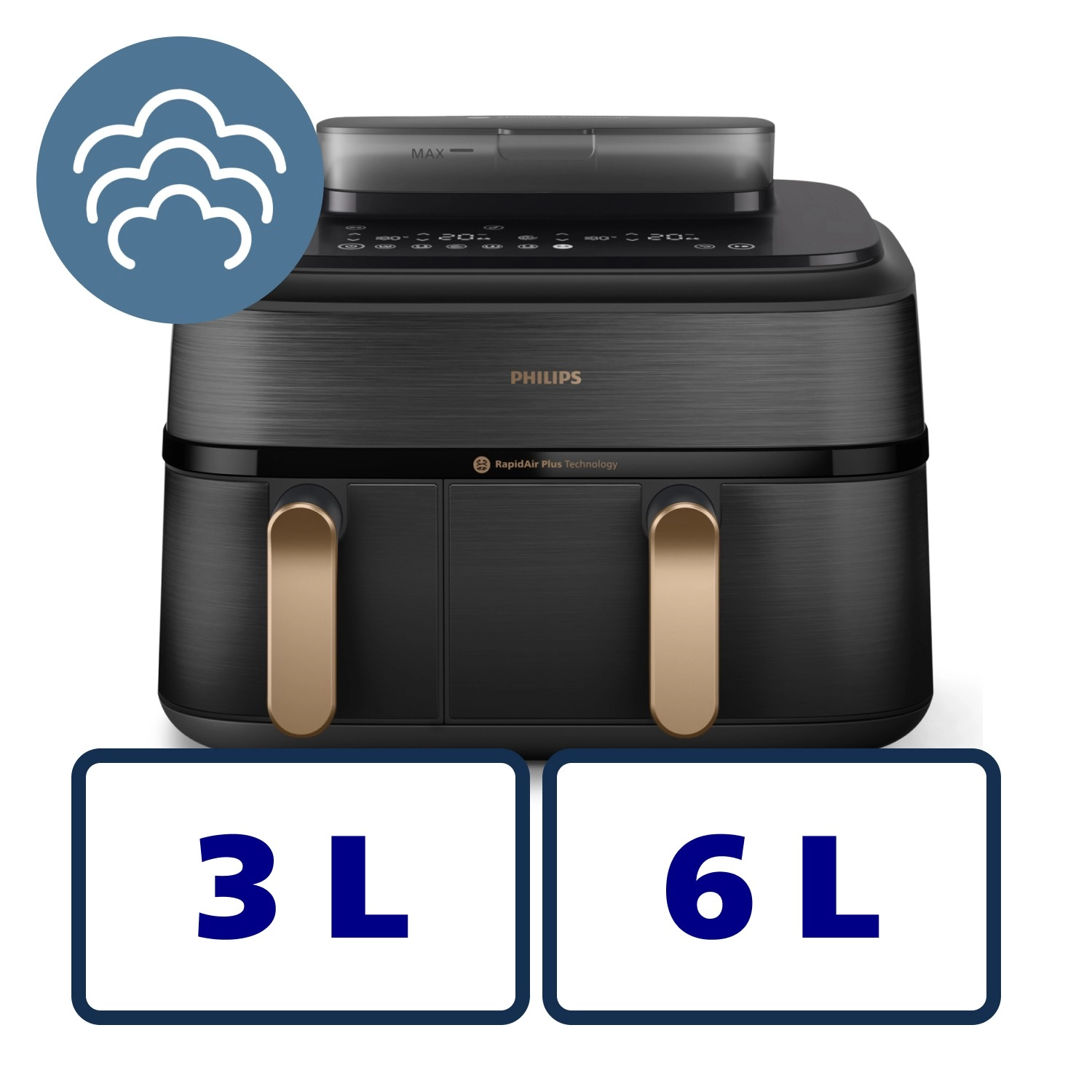 Philips Ovi Dual Basket NA552 00 2750W 9l Aplikcja Mobilna Gotowanie Na 