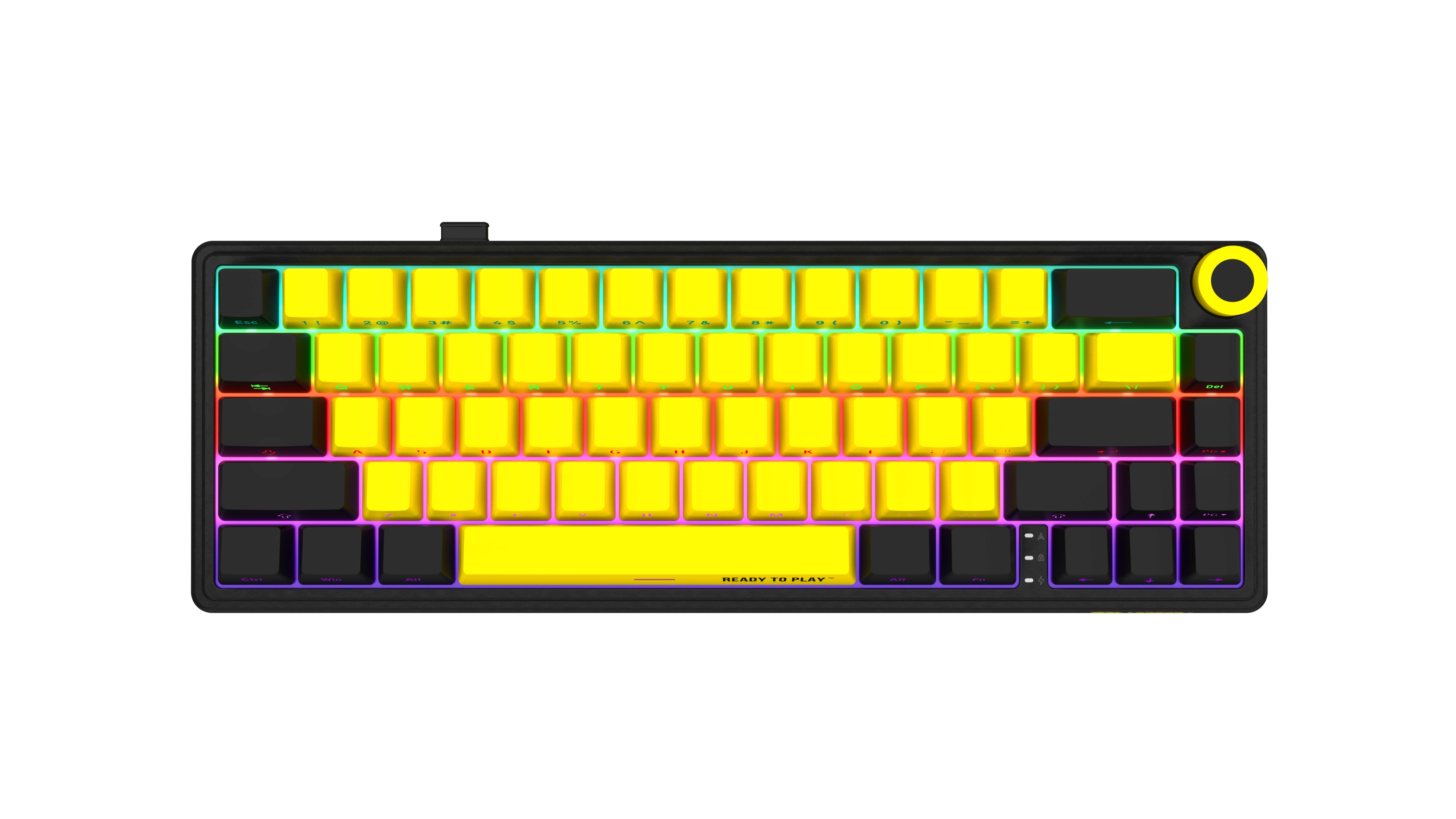Klawiatura mechaniczna Lorgar KBP70MW Toxic Purple Czarno-żółty