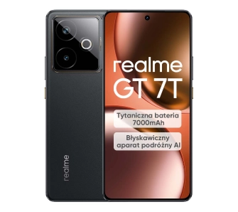 Smartfon realme GT 7T 12/256GB Funkcje AI 6,8" 120Hz 50Mpix Czarny