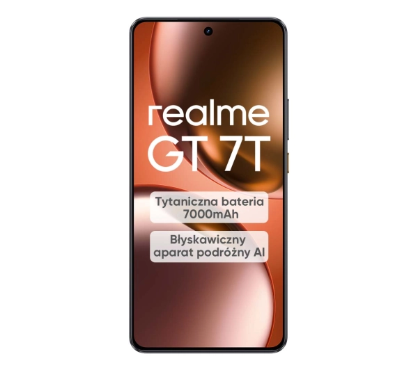 realme GT 7T 12/256GB Funkcje AI 6,8" 120Hz 50Mpix Czarny - ⚡ EURO HIT CENOWY! ⚡ - Kup na Raty - RRSO 0%
