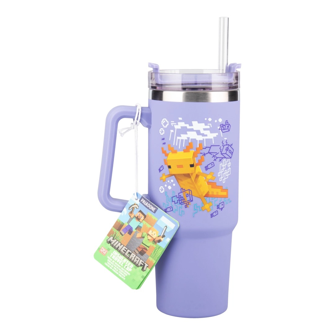Kubek Paladone Insulated Travel Cup Minecraft Axolotl Ze słomką 900ml