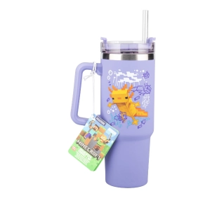 Paladone Insulated Travel Cup Minecraft Axolotl Ze słomką 900ml