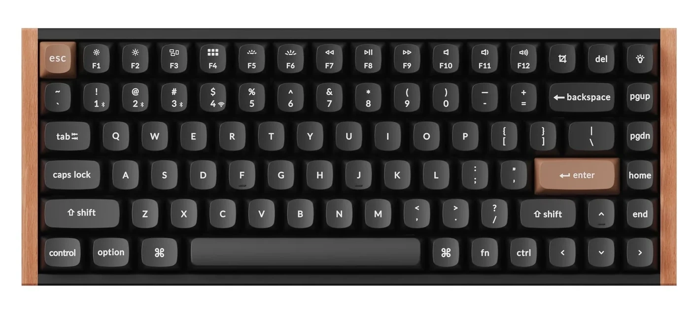 Klawiatura magnetyczno-mechaniczna Keychron K2 HE Special Edition Czarno-brązowy