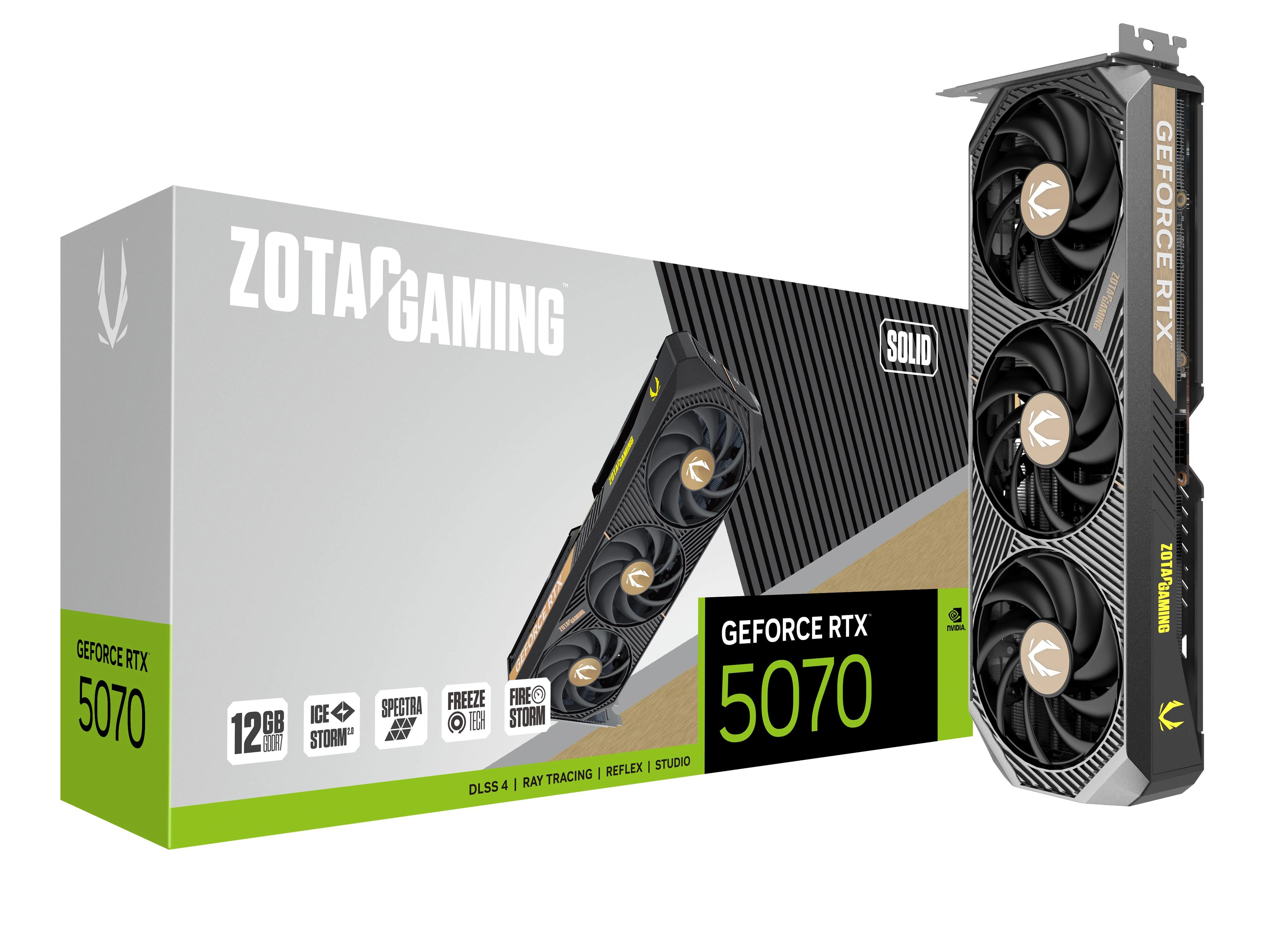 Karta graficzna Zotac Gaming GeForce RTX 5070 SOLID 12GB GDDR7 192bit DLSS 4