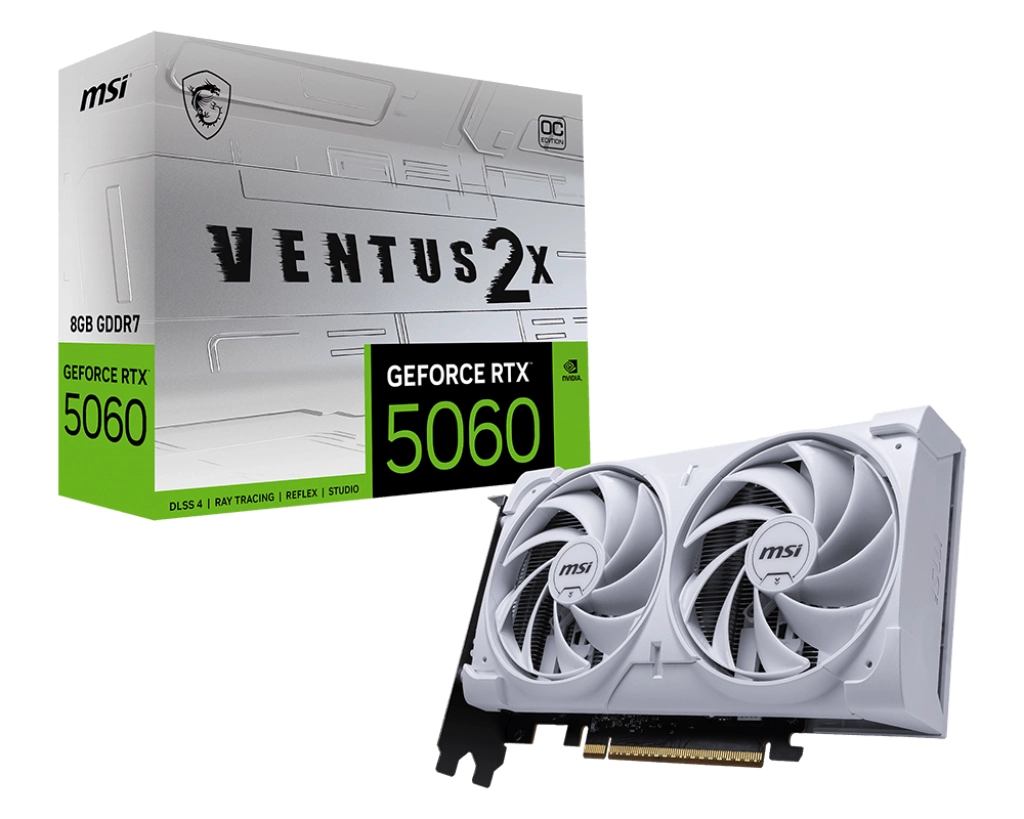 Karta graficzna MSI GeForce RTX 5060 Ventus 2X OC White 8GB GDDR7 128bit DLSS 4