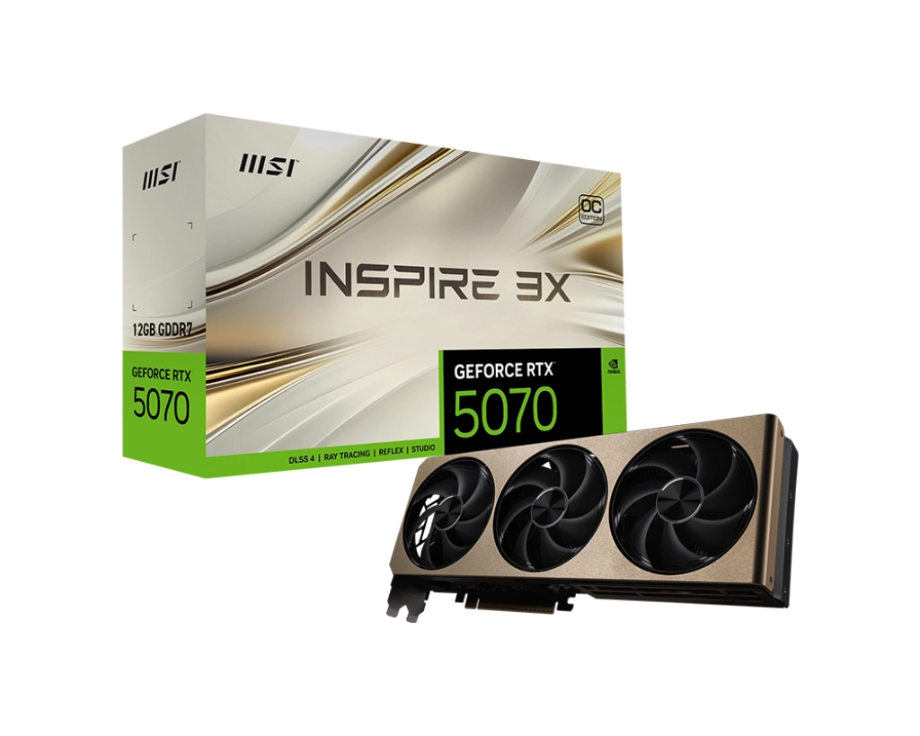 Karta graficzna MSI GeForce RTX 5070 INSPIRE 3X OC 12GB GDDR7 192bit DLSS 4