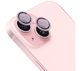 Bizon na aparat z aplikatorem Snap Lens do iPhone 15/15 Plus jasnoróżowa ramka