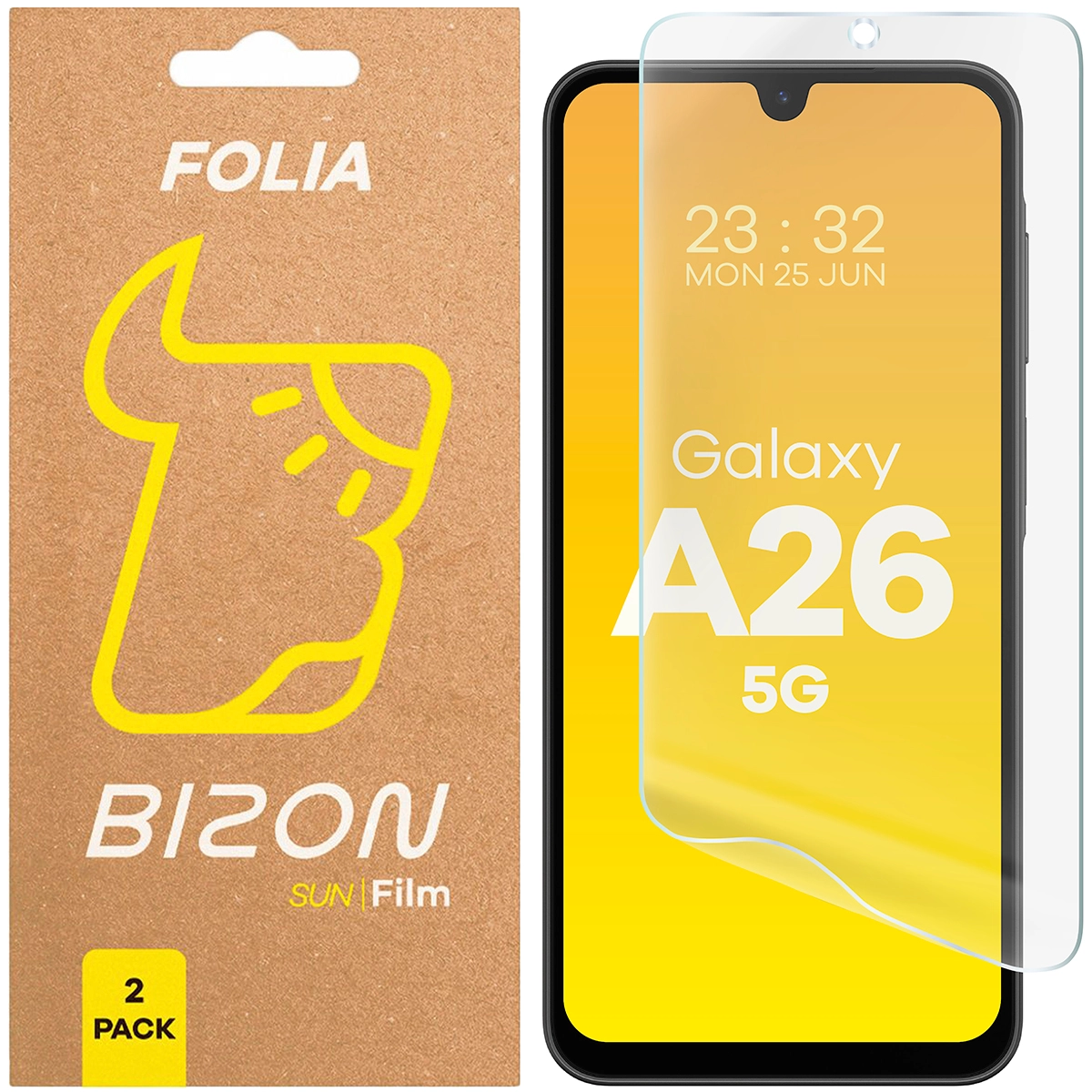 Folia ochronna Bizon matowa Film Sun do Samsung Galaxy A26 5G 2 sztuki