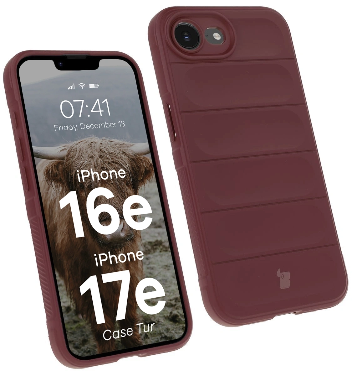 Etui Bizon Tur do iPhone 16e/17e Burgundowy