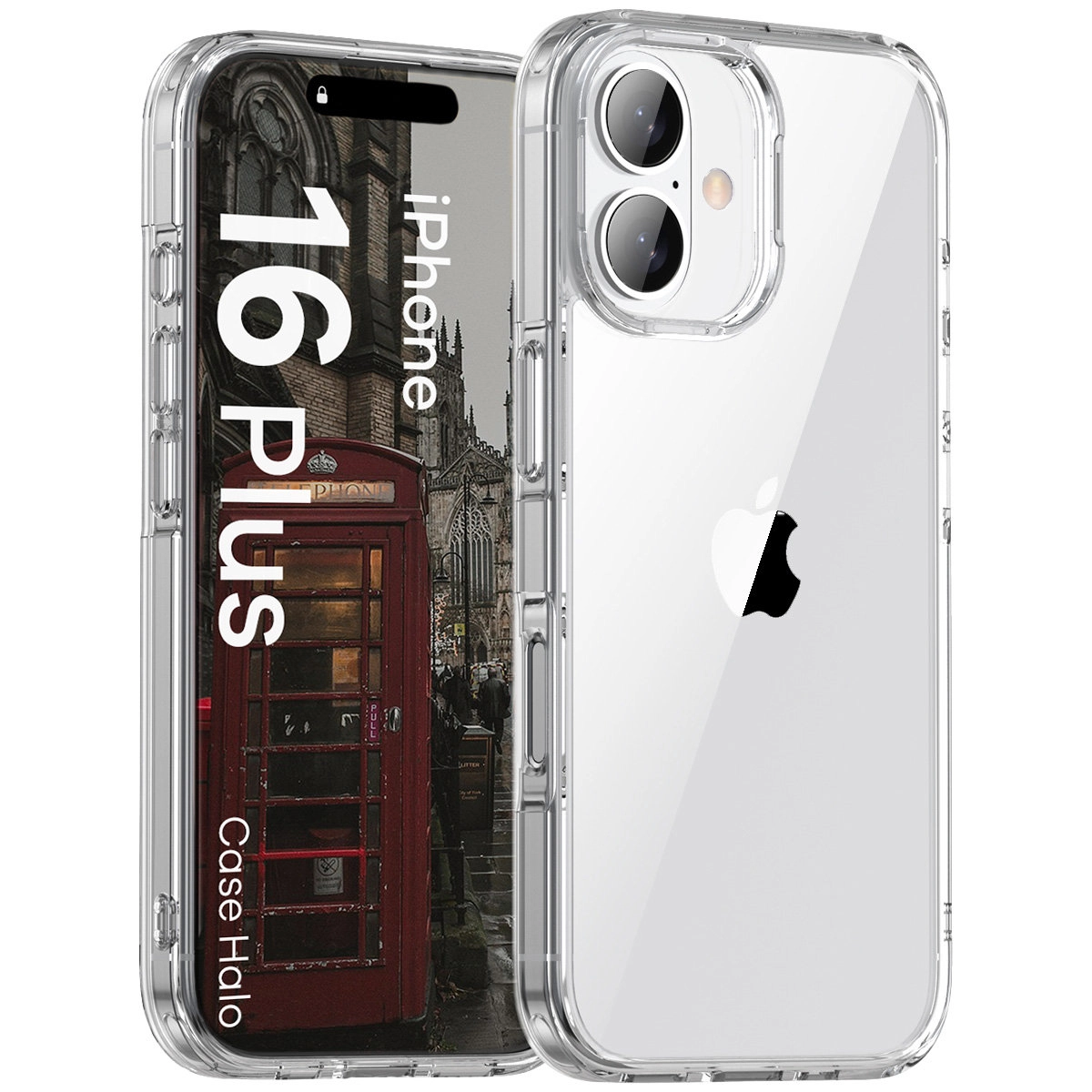 Etui Bizon Halo do iPhone 16 Plus Przezroczysty