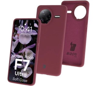 Bizon Silikonowe Soft do Poco F7 Ultra Śliwkowy