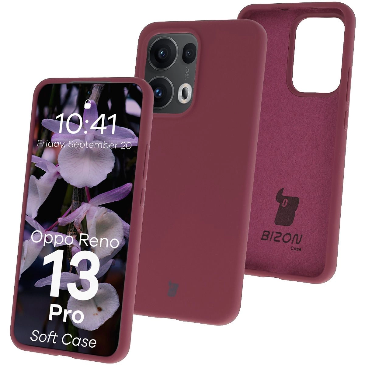 Etui Bizon Silikonowe Soft do Oppo Reno13 Pro Śliwkowy