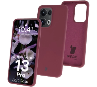 Etui Bizon Silikonowe Soft do Oppo Reno13 Pro Śliwkowy