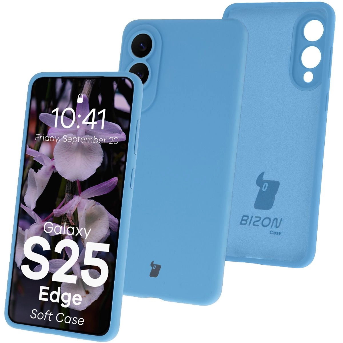 Etui Bizon Silikonowe Soft do Samsung Galaxy S25 Edge Niebieski