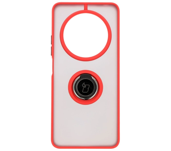 Bizon z uchwytem na palec Hybrid Ring do Xiaomi Redmi 14C 4G/POCO C75 przydymione z Czerwoną ramką