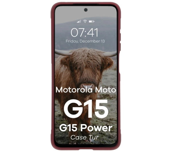 Bizon Tur do Motorola Moto G15/G15 Power Burgundowy