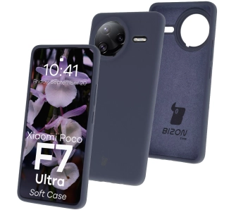 Etui Bizon Silikonowe Soft do Xiaomi Poco F7 Ultra Granatowy