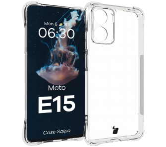 Etui Bizon Salpa do Motorola Moto E15 Przezroczysty