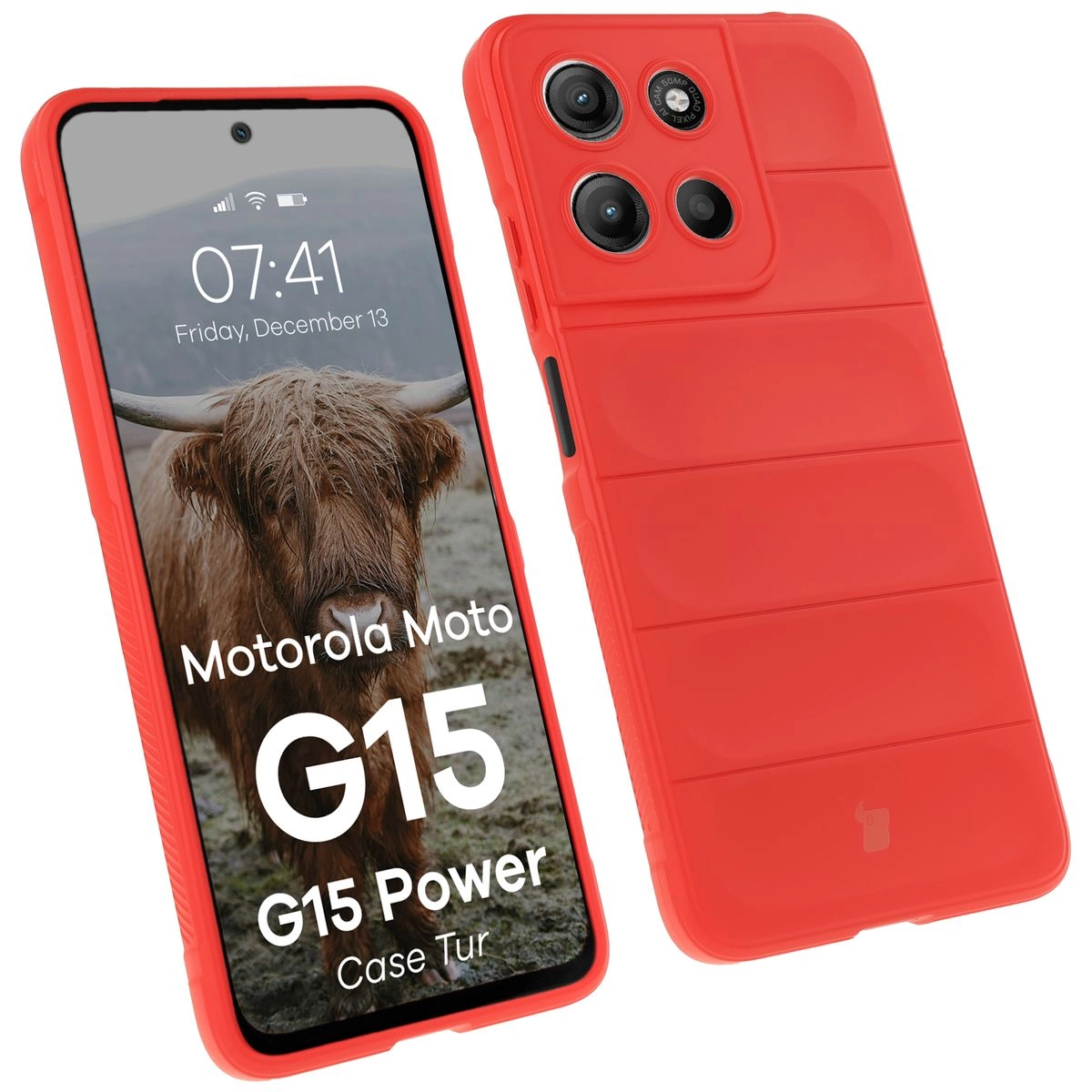 Etui Bizon Tur do Motorola Moto G15/G15 Power Czerwony