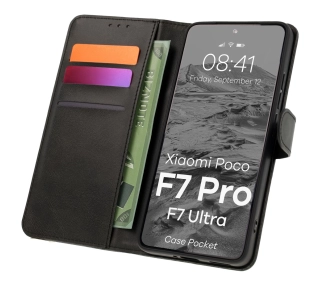 Bizon z klapką Pocket do Xiaomi Poco F7 Pro/F7 Ultra Czarny