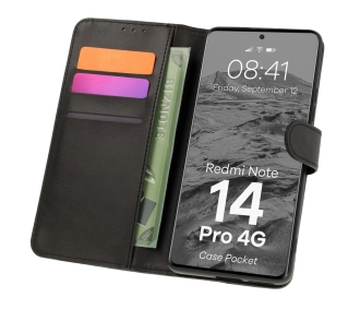 Bizon z klapką Pocket do Xiaomi Redmi Note 14 Pro 4G Czarny