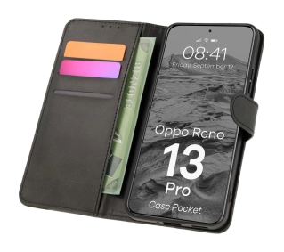 Bizon z klapką Pocket do Oppo Reno13 Pro Czarny