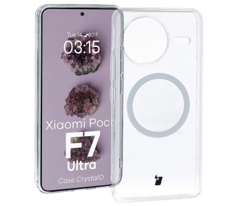 Etui Bizon CrystalO z MagSafe do Xiaomi Poco F7 Ultra Przezroczysty